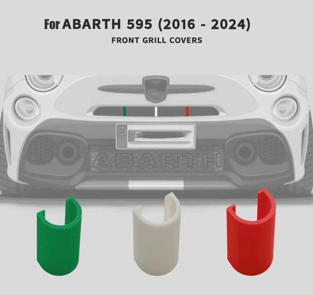Front Grill Covers For Fiat Abarth Front Grill Covers Decoration 595 Series 4 (2016–2024) Italian Tricolore Car Accessories view 2