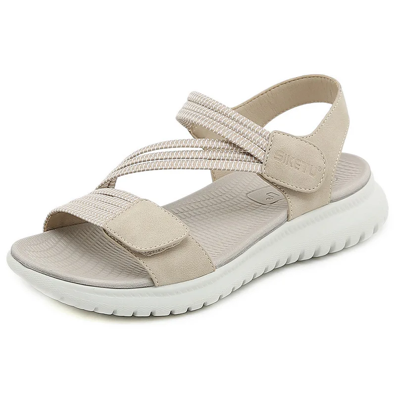 Women Summer Shoes Women's Casual Slip On Open Toe Walking Shoes Ladies Breathable Beach Flat Sandals Plus Size Shoes