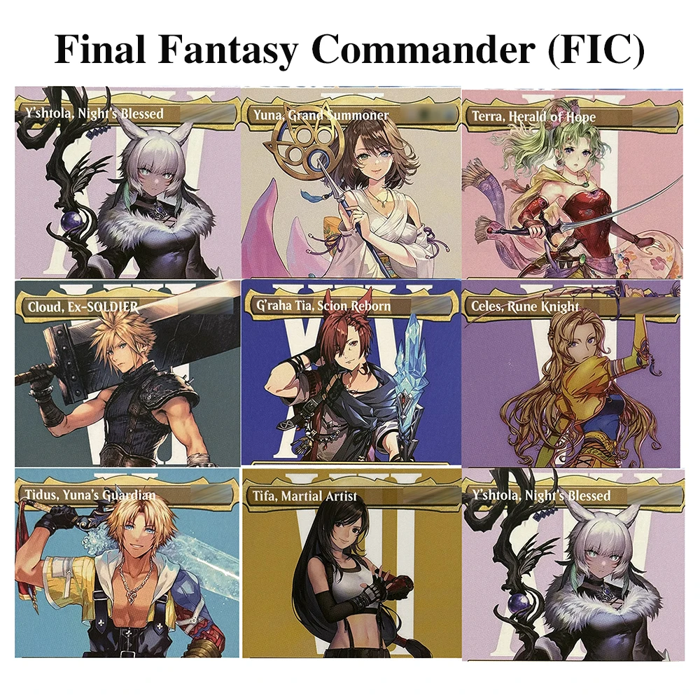 Голо-карты «сделай сам», Final Fantasy Commander Terra Herald of Hope Celes Yuna Grand Summoner Tifa, сбор боевого художника