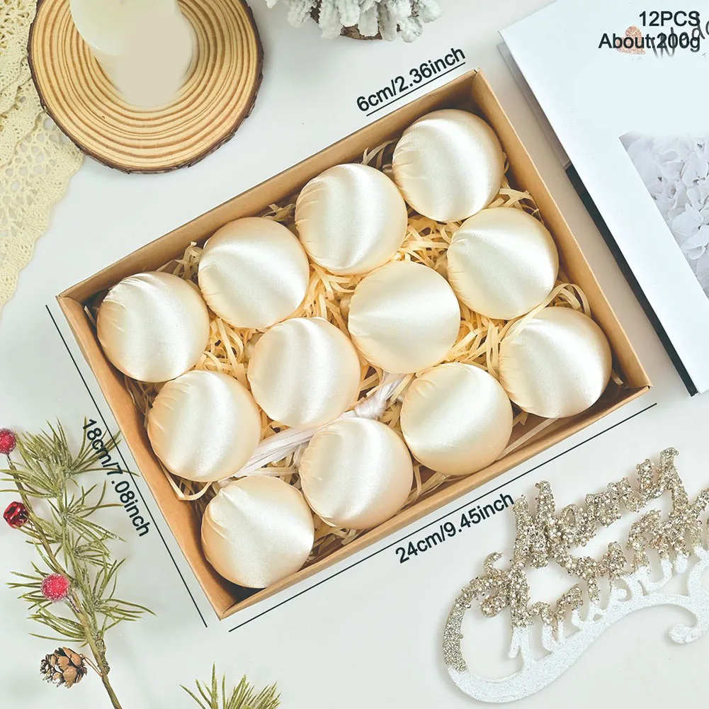 

Глянцевые велюровые рождественские шары, 12 шт., 6 см, украшения для рождественских украшений, легкие и легко повесить для праздничного украшения