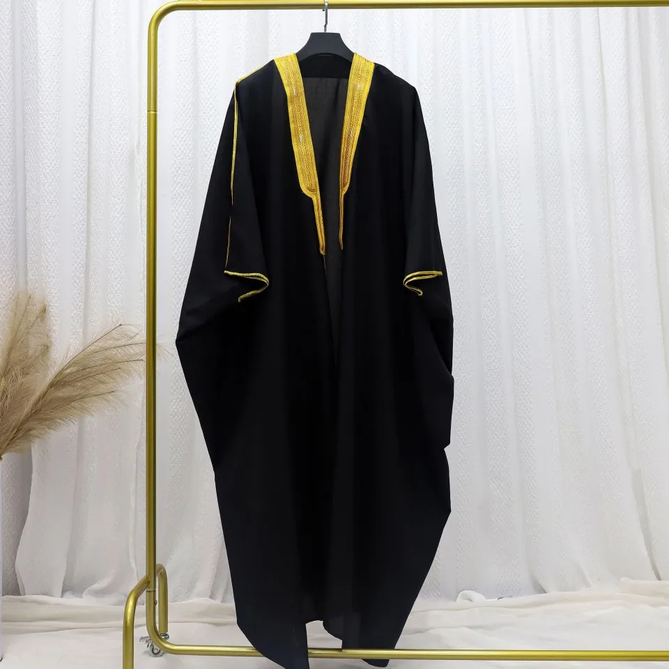 Eid Men Jubba Thobe Muslim Modest Cardigan Robe Ramadan Morocco Party Dishdasha Embroidery Islamic Dubai Saudi Prayer Kaftan