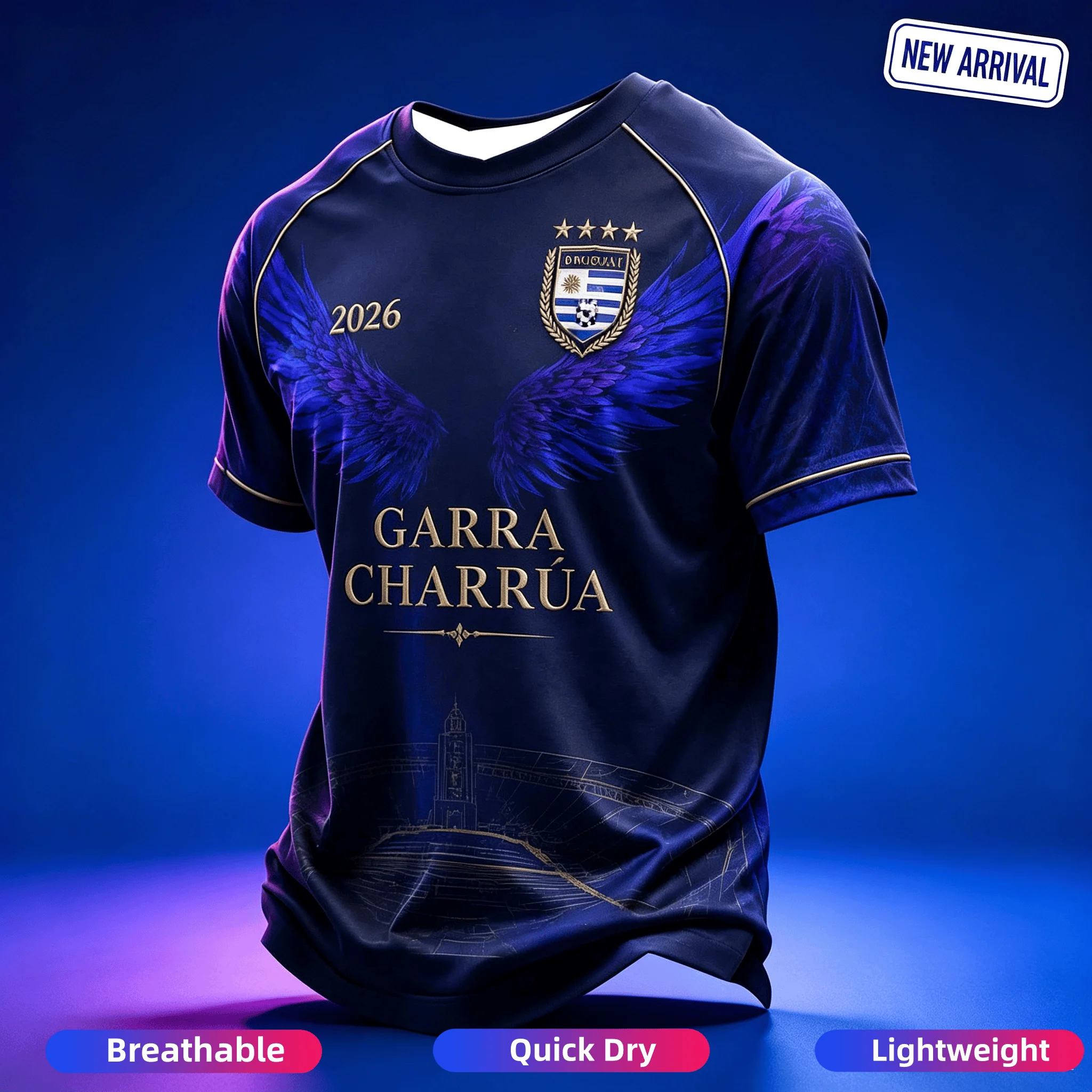2026 Neues Herren-Trikot Uruguay Verde BWall Torwart 3D-gedrucktes Fußballtrikot, geeignet für den täglichen Gebrauch und das Training, schnelltrocknend