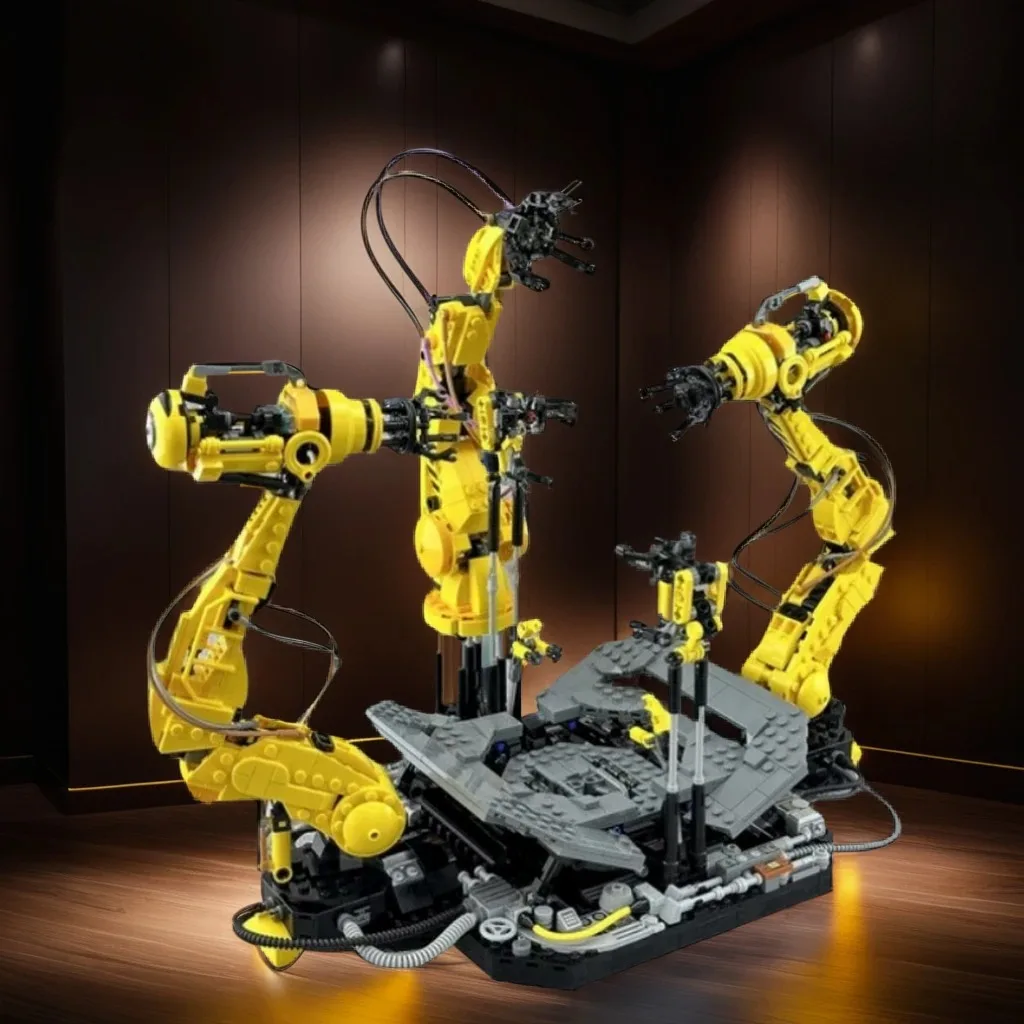 

1709 шт. MOC IRONer MAN Suit-Up Gantry DIY Hero Suit Assembly Bay — модель с массивной шкалой, строительные блоки, игрушки на день рождения, подарок