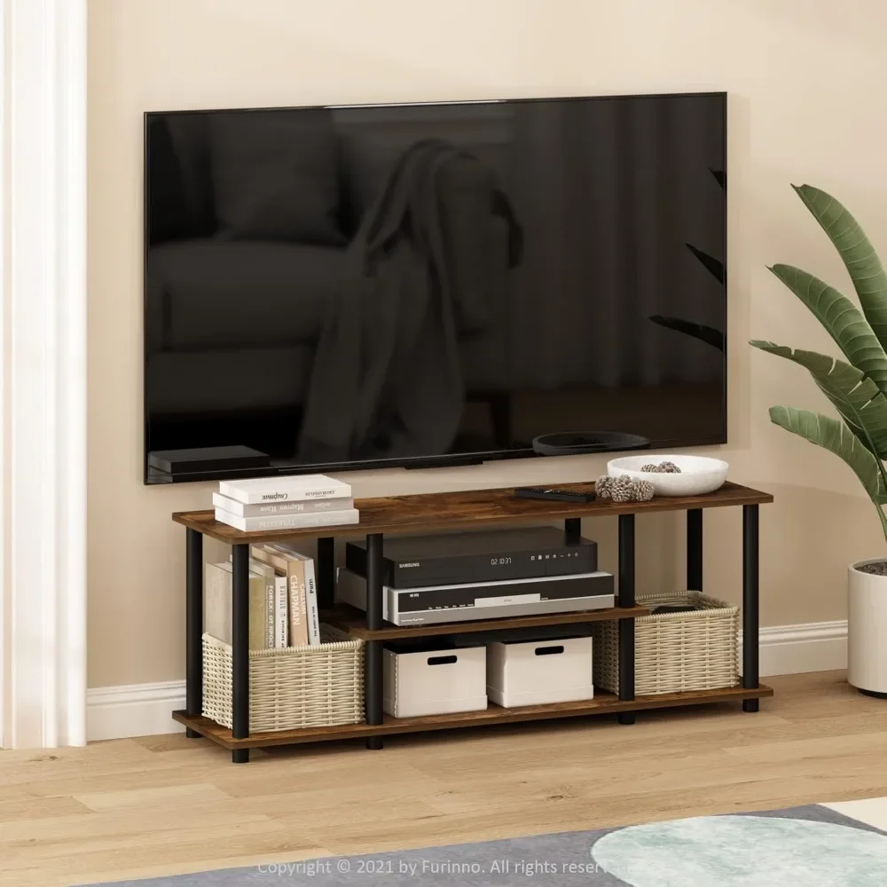 For Turn-N-Tube No Tools 3D Entertainment Stand up to  TV, Amber Pine