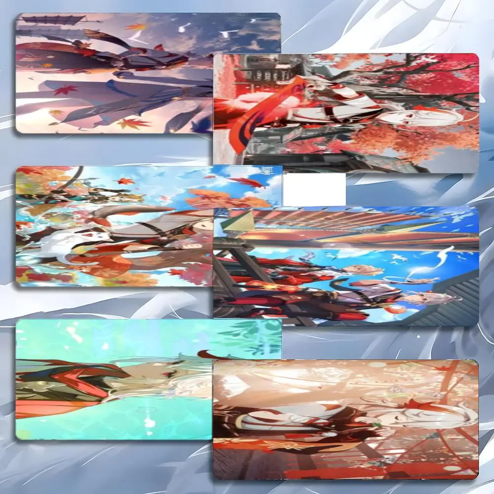 

game fantasy G-Genshin Impact Mouse Pad Mousepad Large Gaming LockEdge Thickened PC Table Desk Mat