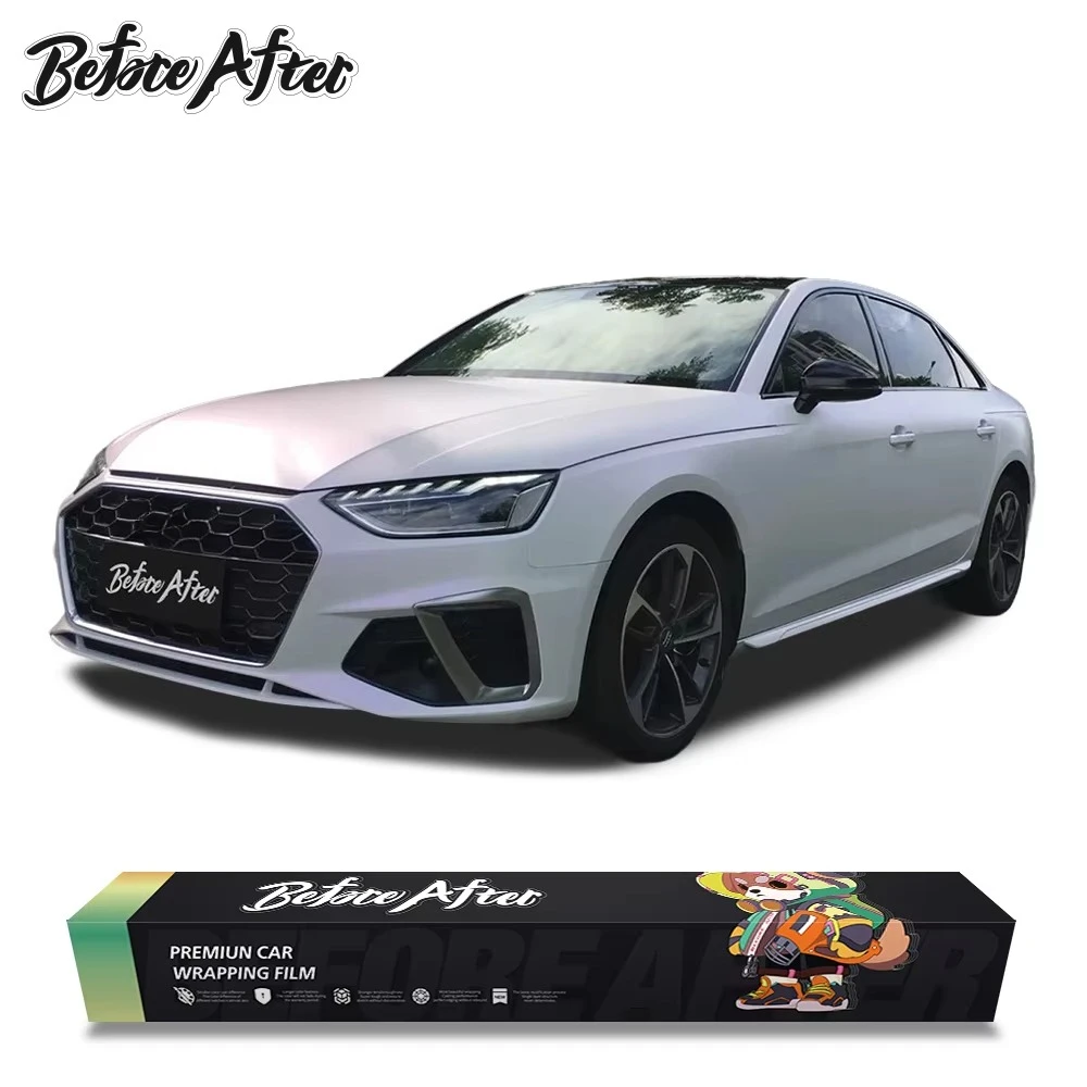 Factory Wholesale Matte PET White Iridescent Purple Chameleon White Purple Car Vinyl Wrap Glitter Car Wrap Vinyl Car Sticker
