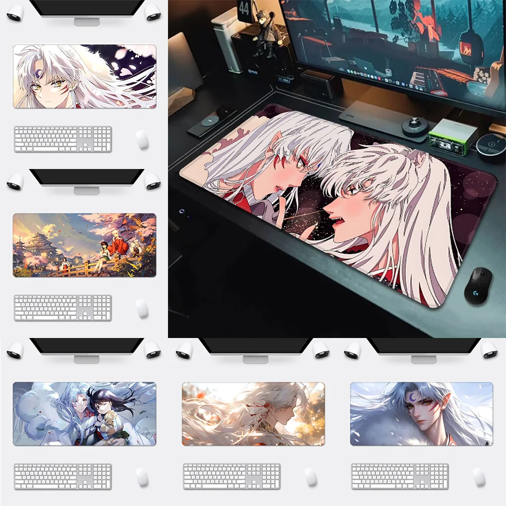 Anime Inuyasha sessyoumaru Mousepad HD Printing Computer Gamers Locking Edge Non-slip Mouse Pad XXL90x40cm Keyboard PC Desk Pad