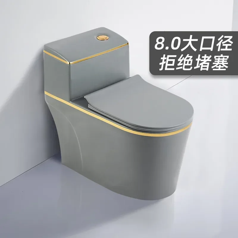 for New Gray Household Toilet Flush Siphon Ceramic Silent Large Pipe Deodorant Seat Toilet