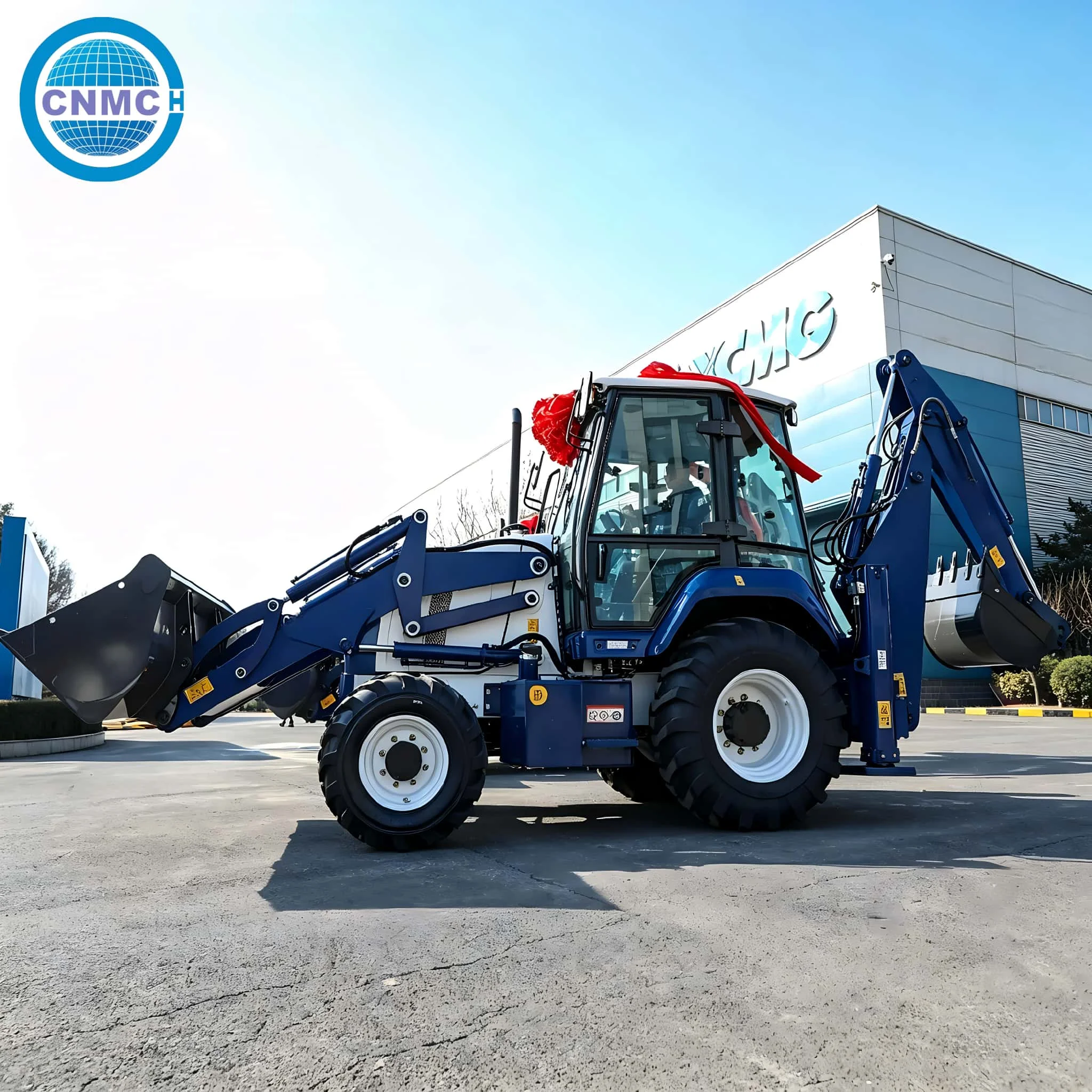 Excavadora cargadora retroexcavadora de ruedas 4x4 de 8 toneladas CN35-40 con patas en A, operación de doble extremo, personalizada, certificada CE, para uso en jardín y granja