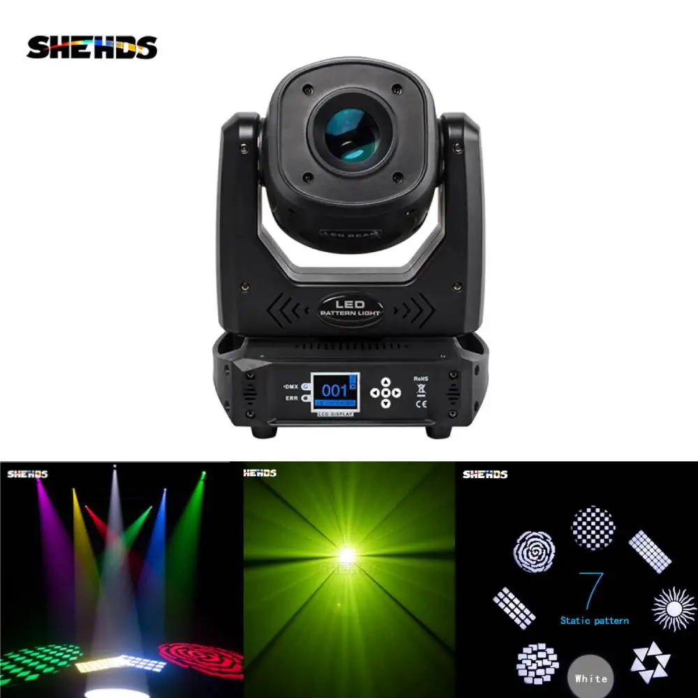 SHEHDS LED Spot 100W Moving Head Lighting 7 Dynamic&6 Pattern LED Stage Light For Discos DJ Christmas Concert Night Club Lights