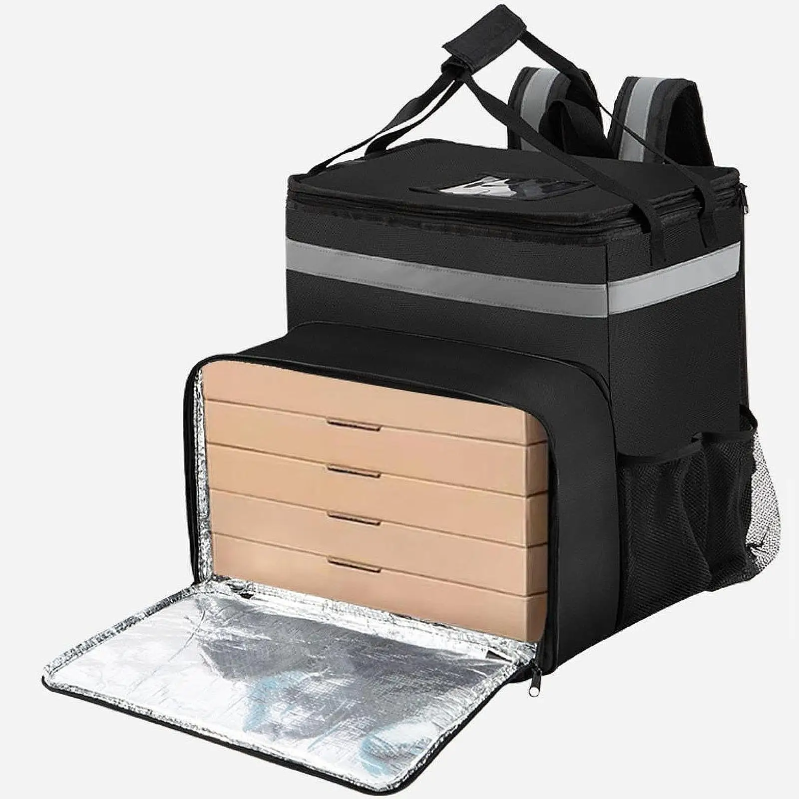 Large Pizza Delivery Backpack Reusable Waterproof Warm Food Bag for Travel Picnic Parties Outdoor Events Catering Delivery Bike