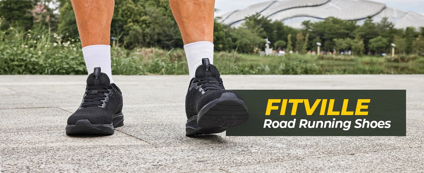 FitVille Men Wide Width Running Sneakers, Breathable Light Athletic Training Shoes, Comfort Wide Footwear for Swollen Feet, Diabetic Feet