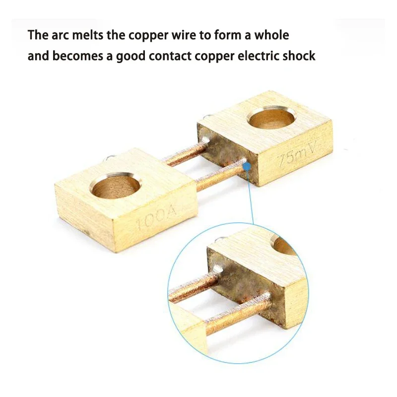 Imagem -04 - Shunt 100a 200a 300a 400a 500a 600a-1500a 75mv Máquina de Solda Resistor de Latão Shunts dc para Medidor de Painel Analógico de Corrente Fl19