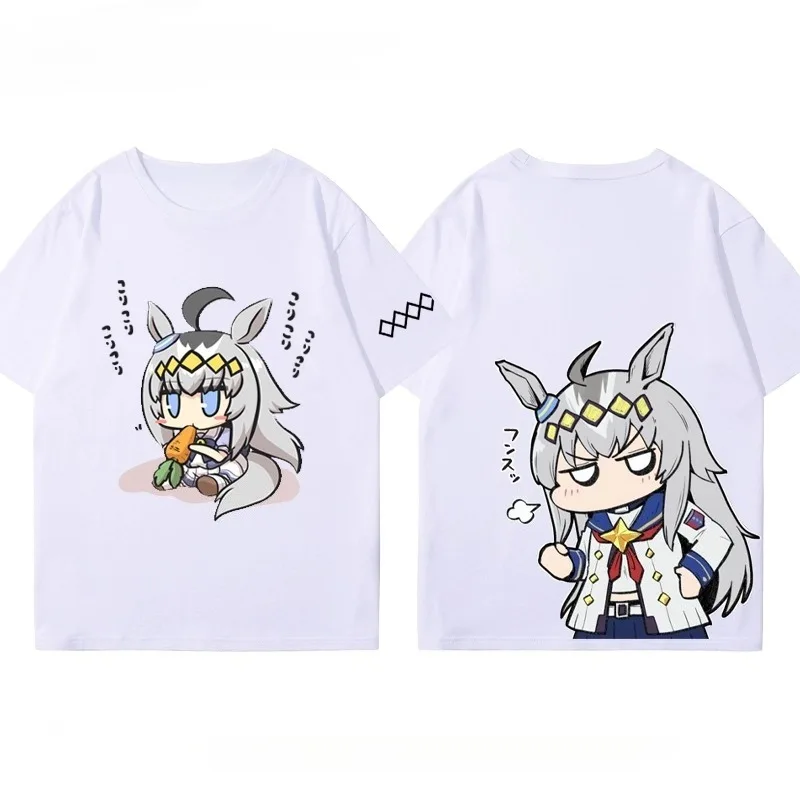 Umamusume Oguri Cap T-Shirt Japanese Game T-Shirts Men Women Shirt Short neck t-shirts Cinderella Gray Oguri Cap Tees and shorts
