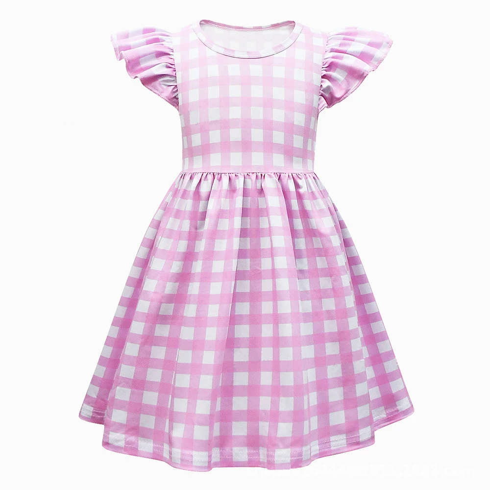 Movie Babie Cosplay Children  Plaid Dress with Cloak Bag Kids Girls Full Set Adult Women Clothing Halloween Carnival Suit