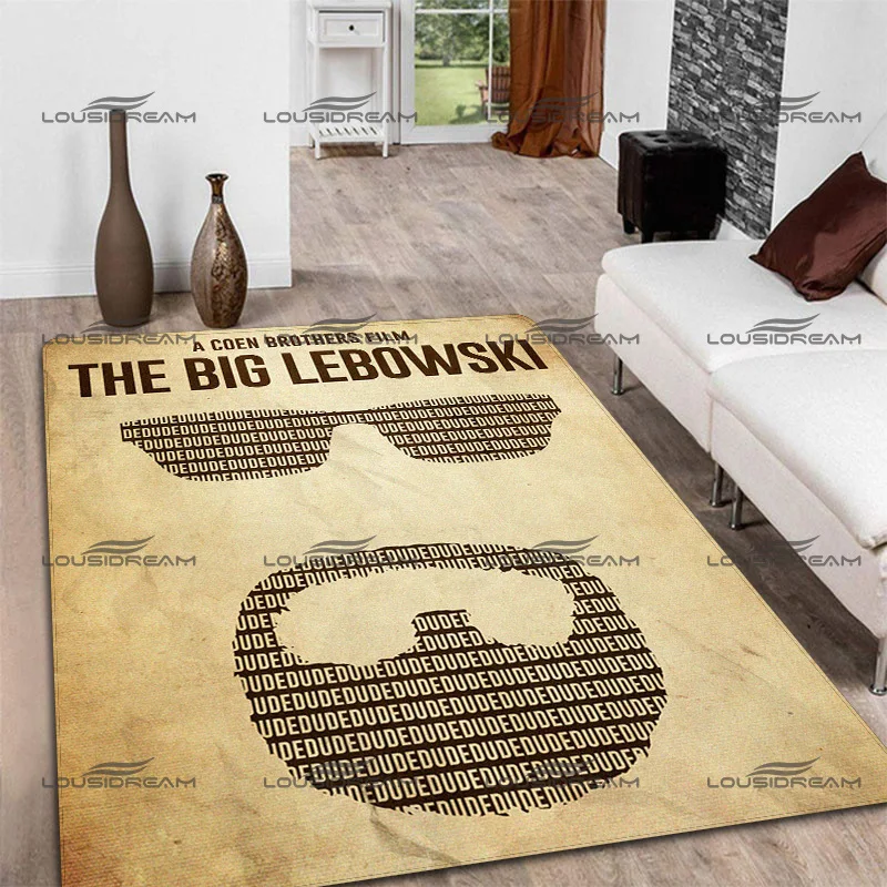 Square Flannel The Big Lebowski Carpet Classic Movie Element Pattern Rugs Modern Home Living Room Floor Mats Bedroom Carpet