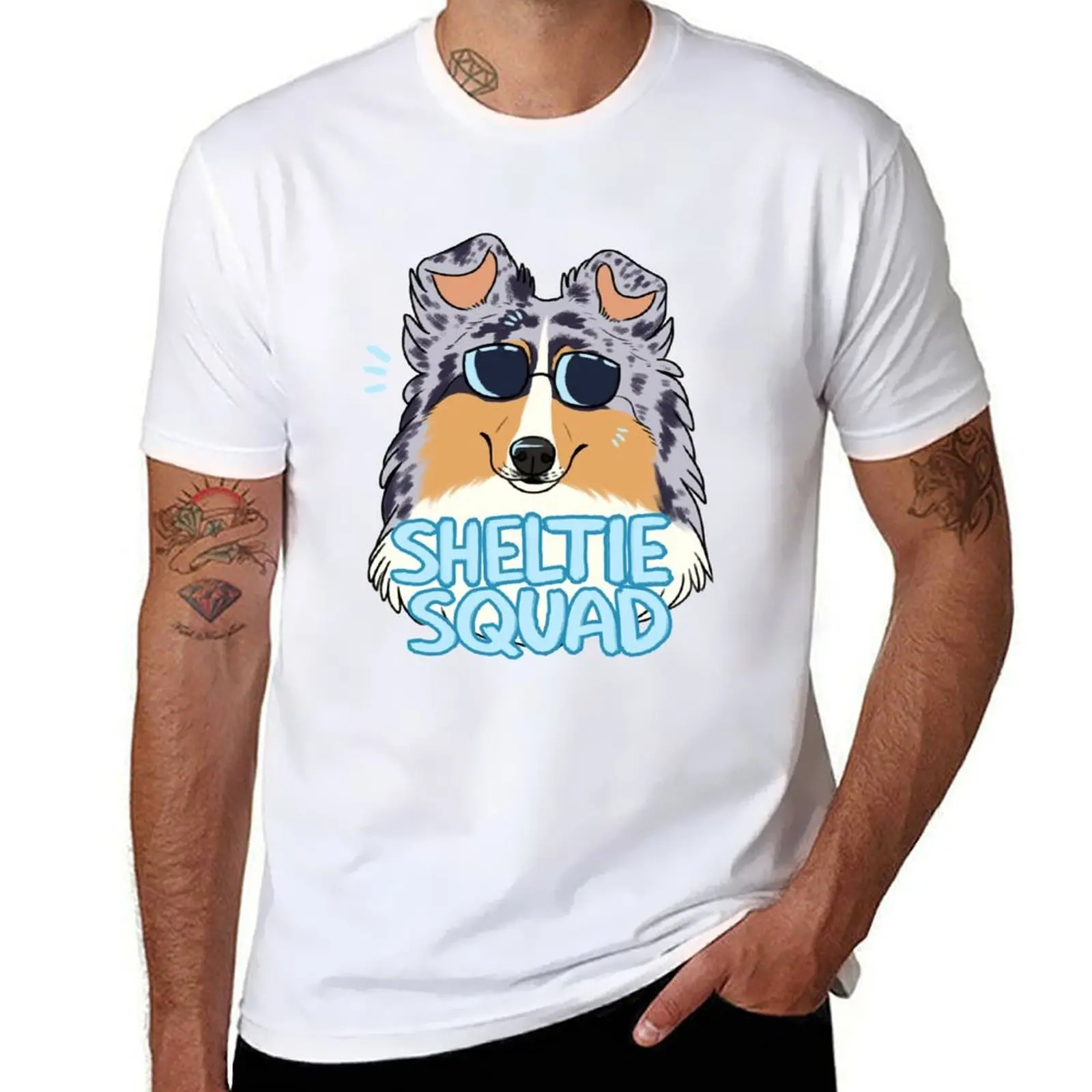 

SHELTIE SQUAD (blue merle) T-Shirt graphic t shirts for man t shirt man casual T-Shirt