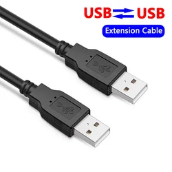 Double USB Computer Extension Cable USB 2.0 Type A Male to A Male Cable Hi-Speed 480 Mbps Black Data Line Cables for Hard Disk