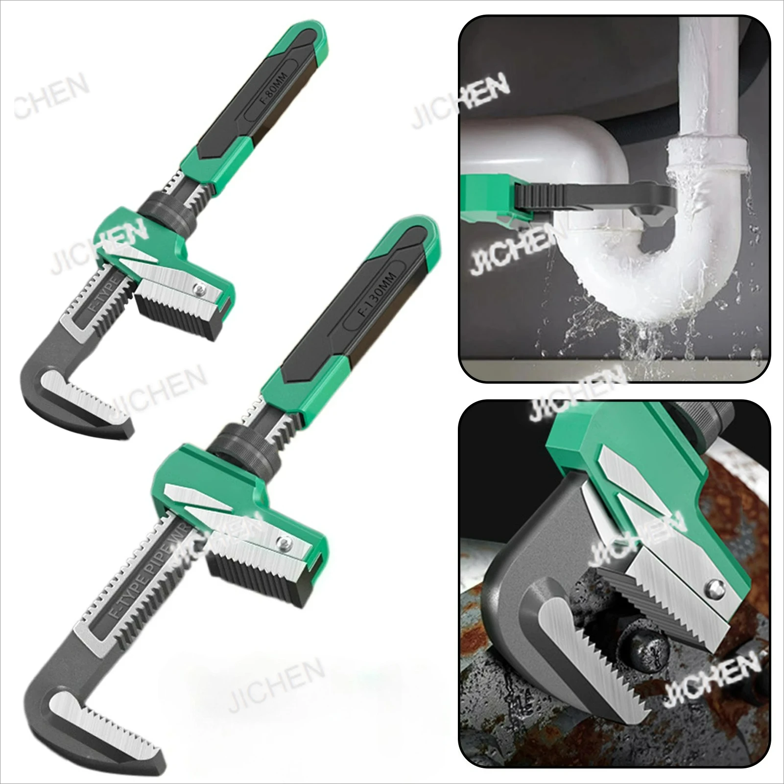 

Гаечный ключ F-типа с широким углом раскрытия и регулируемым зевом 80-130 мм для авторемонта и сантехнических работ