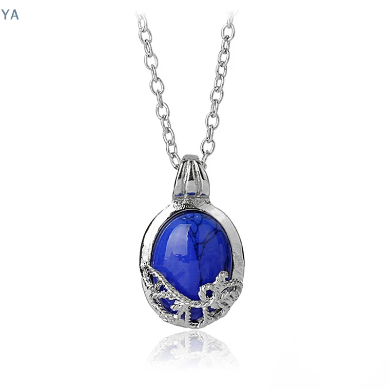 【SA】1PC Film The Vampire Diaries Katherine Fashion Anti-sunlight Lapis Lazuli Pendant Necklace