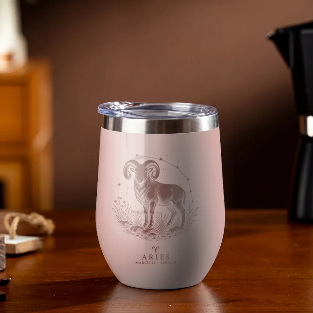 Zodiac Birth Sign Vacuum Flasks 1PC 12oz Eggshell Stainless Steel Thermos 360ml Portable Coffee Beer Mug Vacuum Insulated Flask