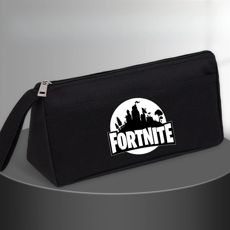 FORTNITED New Oxford Boy Pencil Case Kid Student Simple Double Layer Stationery Box Solid Color Pencil Bag School Supplies Gift