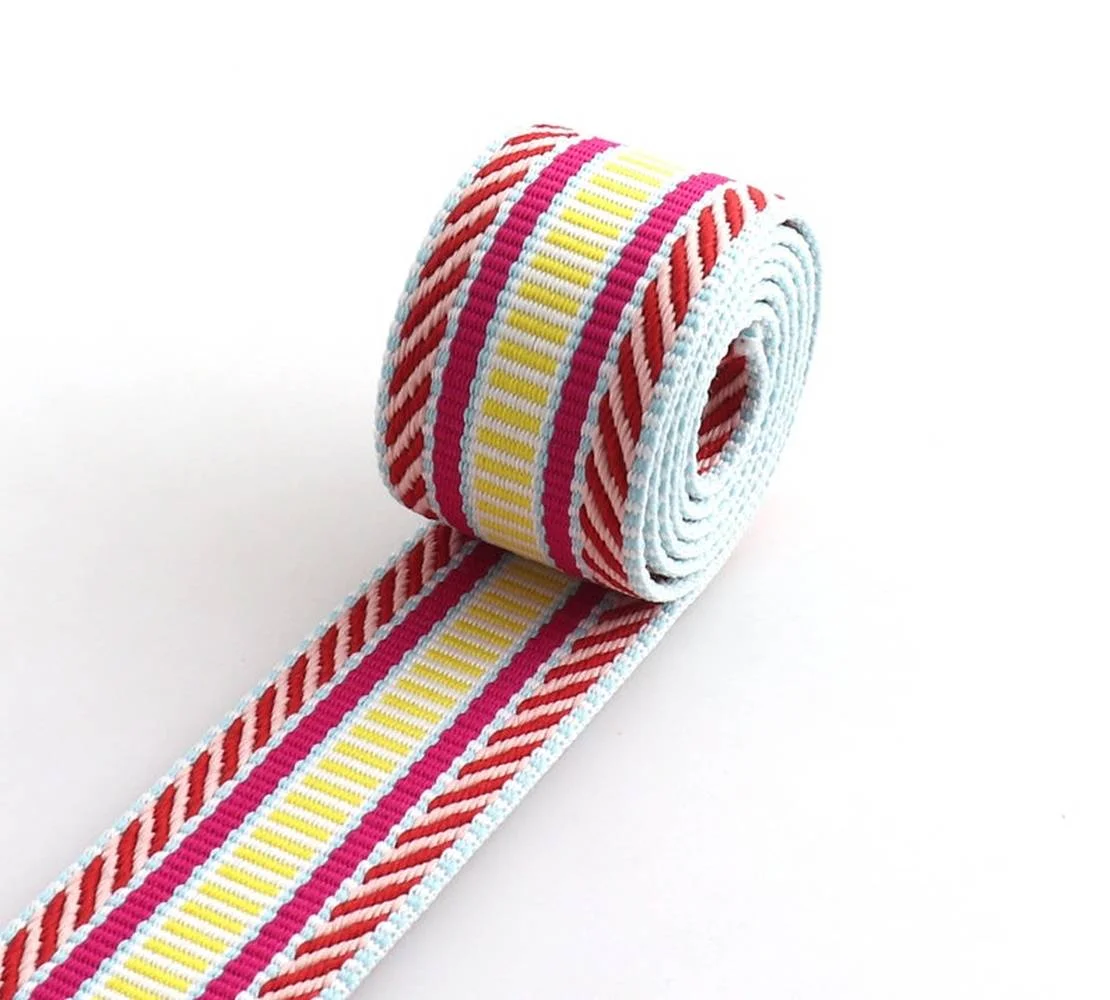 5 Yards 38Mm Gestreepte Singels Etnische Stijl Lint Katoen Polyester Jacquard Trim Geweven Singels Voor Tas Handvatten Purse Strap