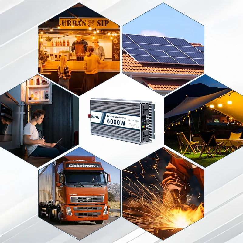 6000W Pure Sine Wave Dual Output Inverter For 12V/24V/48V DC To AC Power For Home Use