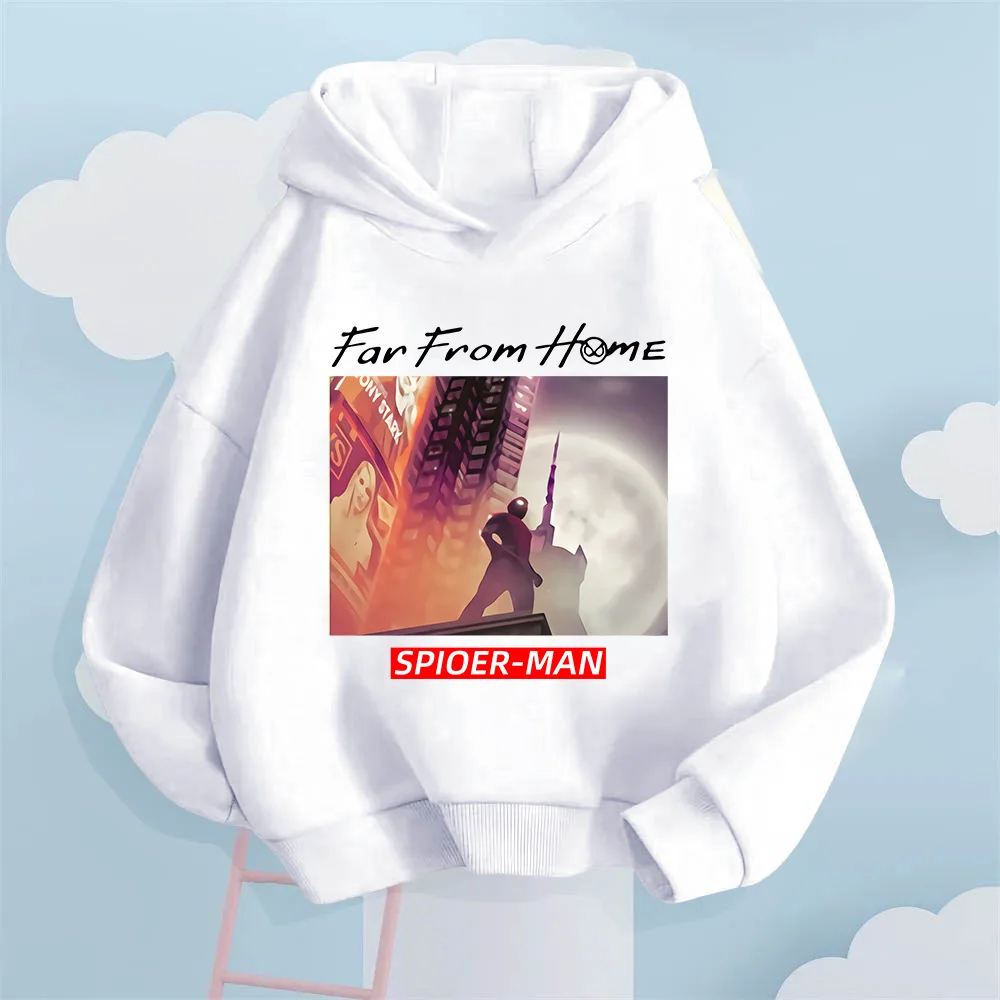 Felpa comoda e casual con stampa di supereroi Marvel Street Style per bambini per ragazzi e ragazze, top da esterno autunnale e invernale