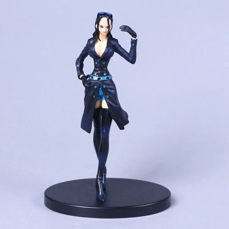 Anime Figure ONE PIECE Robin Nami Usopp Chopper Burukku Black Dress Standing Model Toy PVC Children's Gift Collection