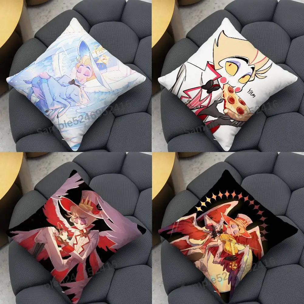 Lucifer H-Hazbin Hotel Throw Pillows Cover Sofa Couch Pillow Cases for Indoor Home Decor Decorations Living Room Women Bedroom