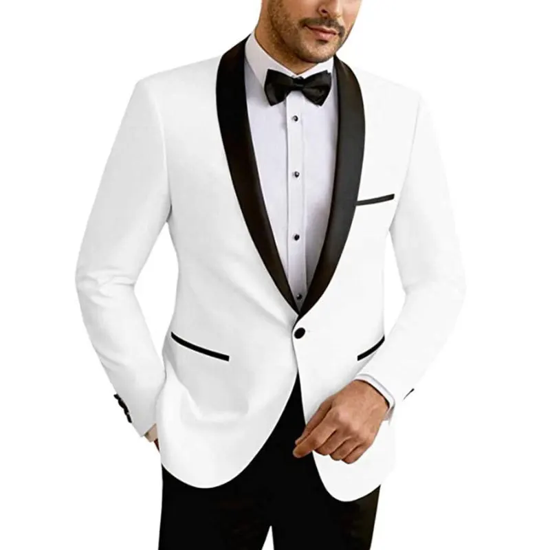 Korean Style New Fashion Men Black White Simple Basic Casual Daily Single Button Long Sleeve Suit Coats Male Blazers Top Clothes