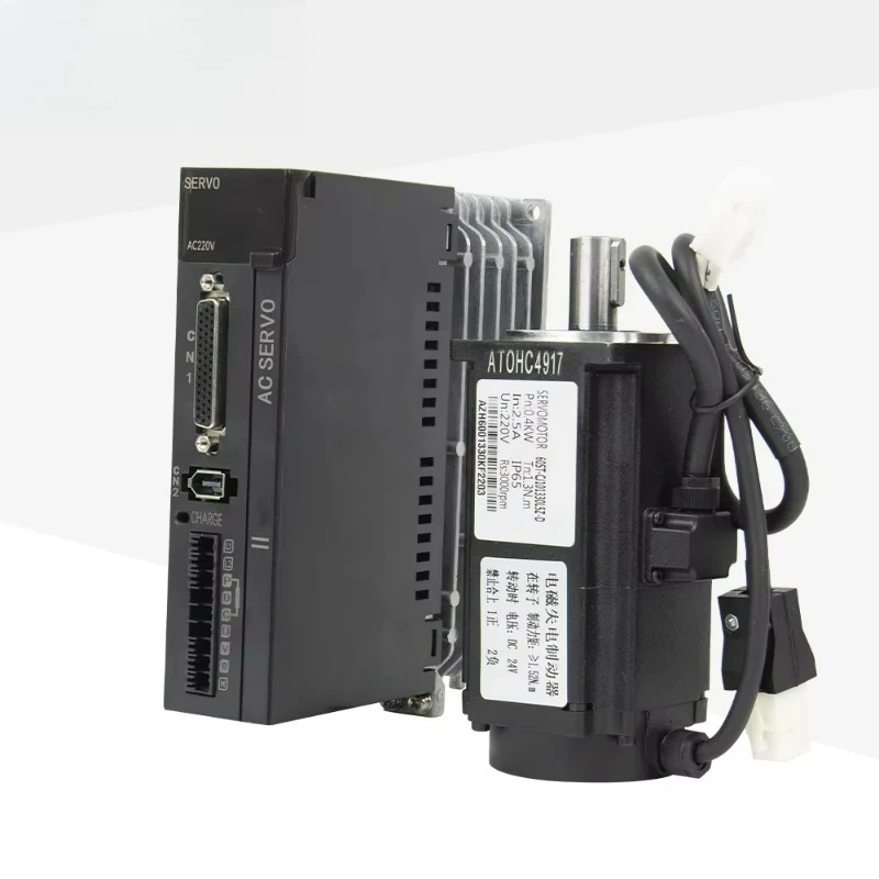High Performance IE4 Efficiency 220v 400w 60mm Flange 2.8A 17bit Single Phase 50/60Hz AC Servo Motor Drip-proof 3000RPM