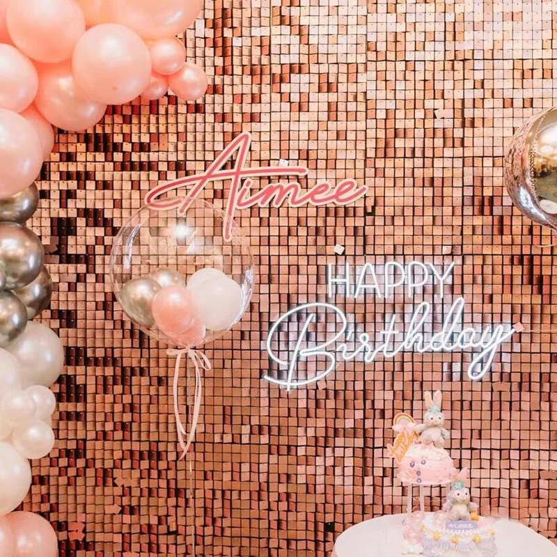 

30*30cm Background Curtain Sequin Backdrop Glitter Square Sequin Panel Wall Decoration Wedding Birthday New Year Party Decoratio