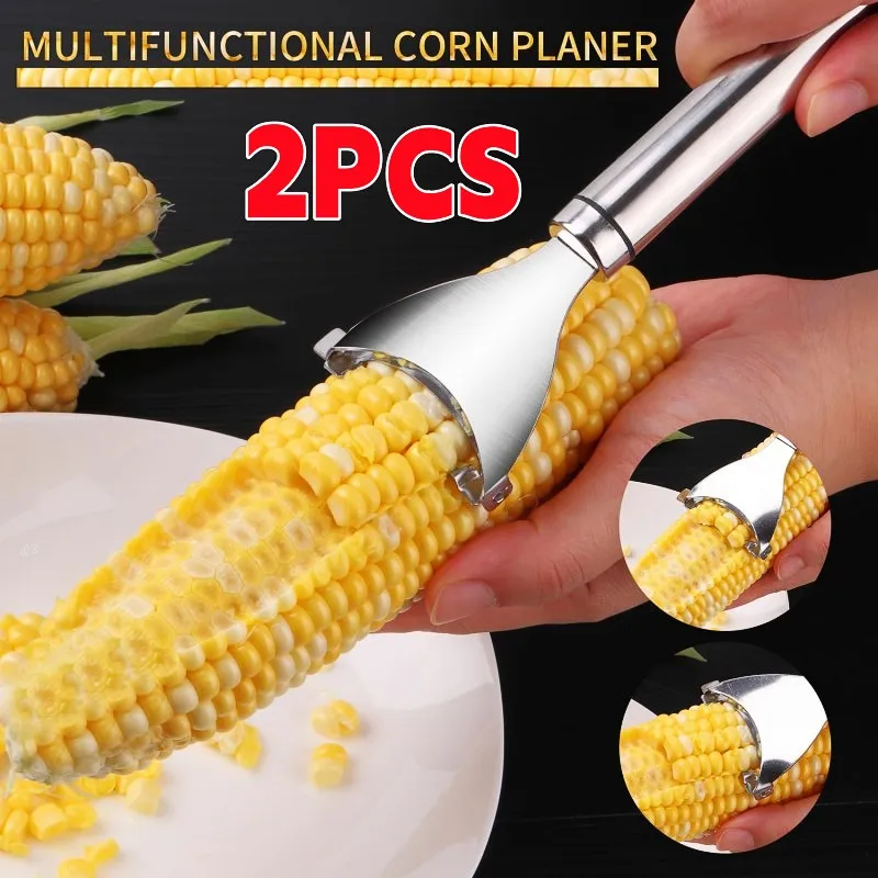 

Stainless Steel Corn Planer Corn Cob Stripper Tool with Ergonomic Handle Portable Serrated Corn Stripper Thresher Kitchen Gadget