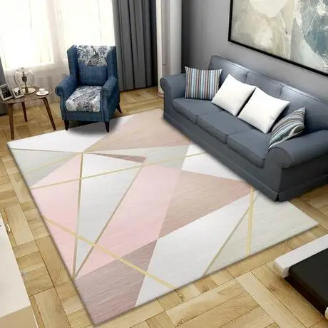 Minimalist Line Pattern Carpet With Gradient Transition Soft Surface Non Slip Base For Bedroom Lounge Decoration