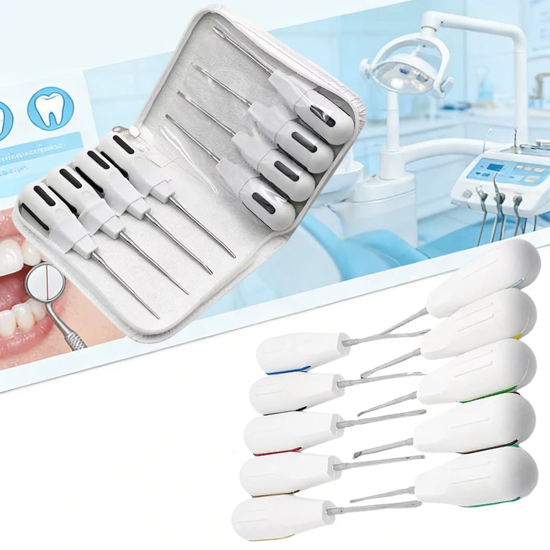 

Набор стоматологических хирургических луксоцирующих элеваторов (1 комплект): изогнутые корневые элеваторы из нержавеющей стали для малоинвазивного удаления зубов