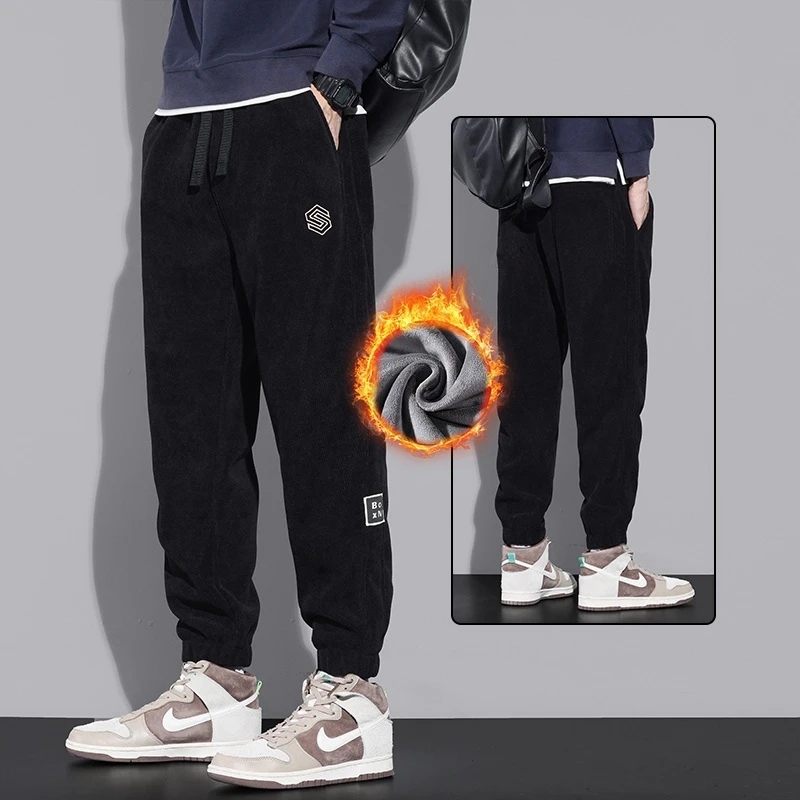 

Men's Sport Pants Autumn Winter Outdoor Wear Corduroy Elastic Waist Dstring Casual Trousers Loose Fit Low Waist Polyester ...