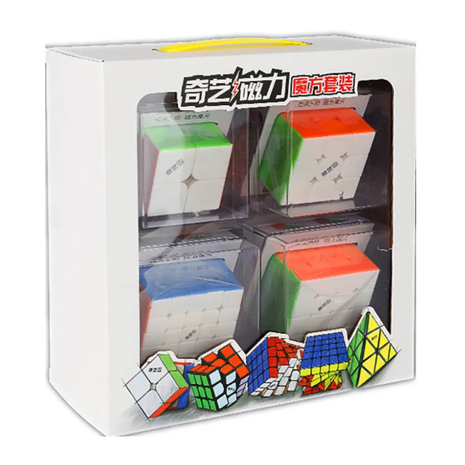 Qiyi 4 teile/satz magnetischer Zauberwürfel 2x2 3x3x3 Würfel 4x4 5x5 Würfel Qiyi Magnet würfel 3x3 Puzzle Cubo Magico Lernspiel zeug Geschenks pielzeug