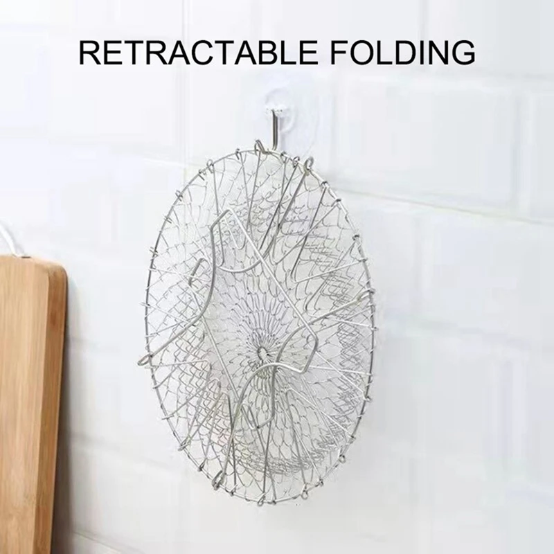 ABNO-سلة القلي القابلة للطي المنزلية استنزاف الزيت سلة أدوات المطبخ الخضار غسل سلة القلي تصفية