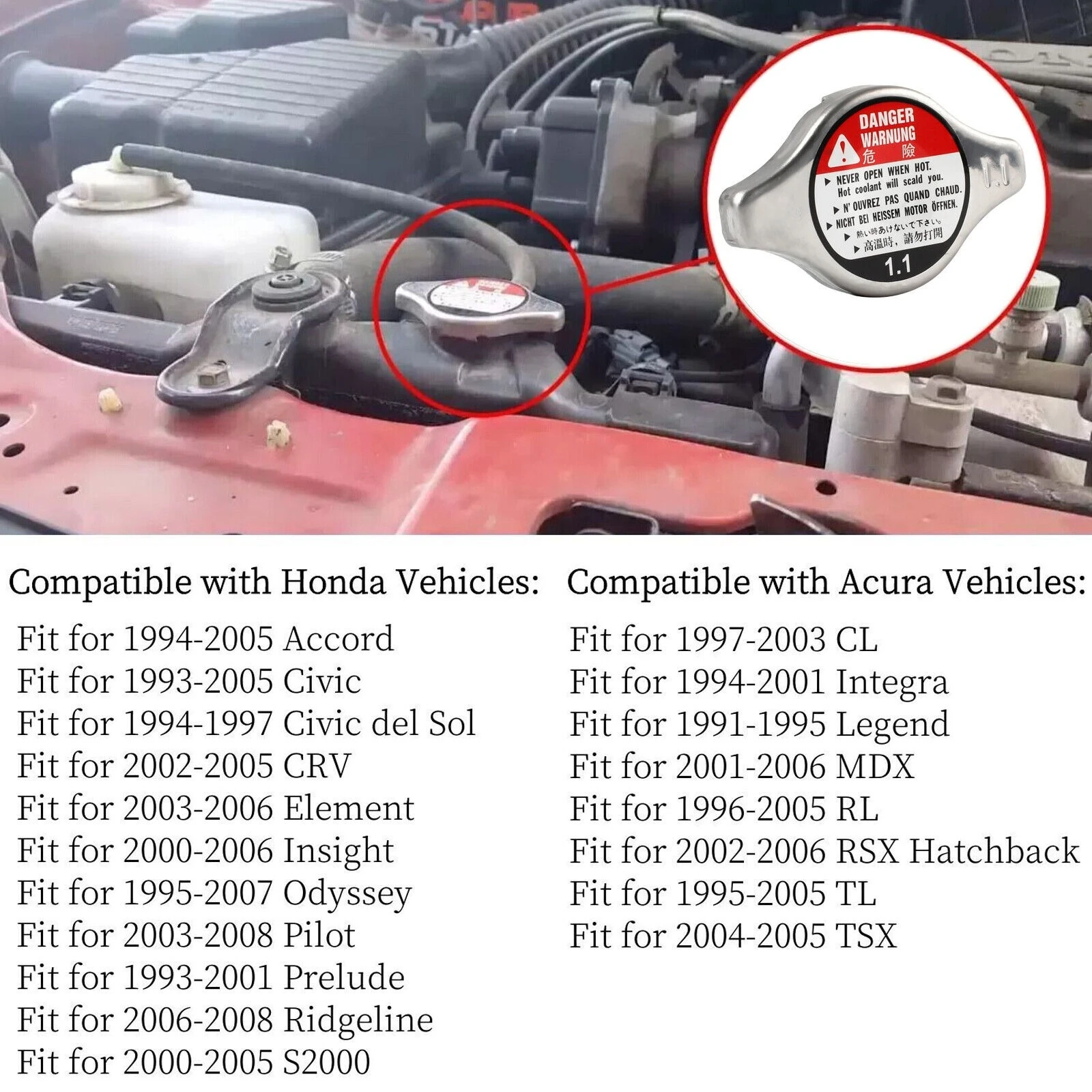 純正冷却ラジエーターキャップ 19045-PAA-A01 ホンダ アコード シビック アキュラ CL TL用