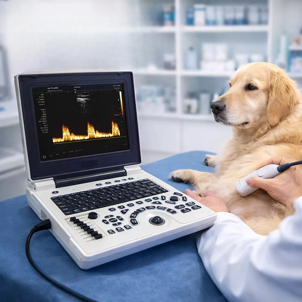 Portable Digital Ultrasound Machine for Veterinary Use Black and White Veterinary Diagnostic Imaging Scanner