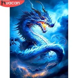 HUACAN Diamond Painting Dragon Rhinestones Animal Mosaic Pictures Full Round New Arrivals Handmade Home Decoration