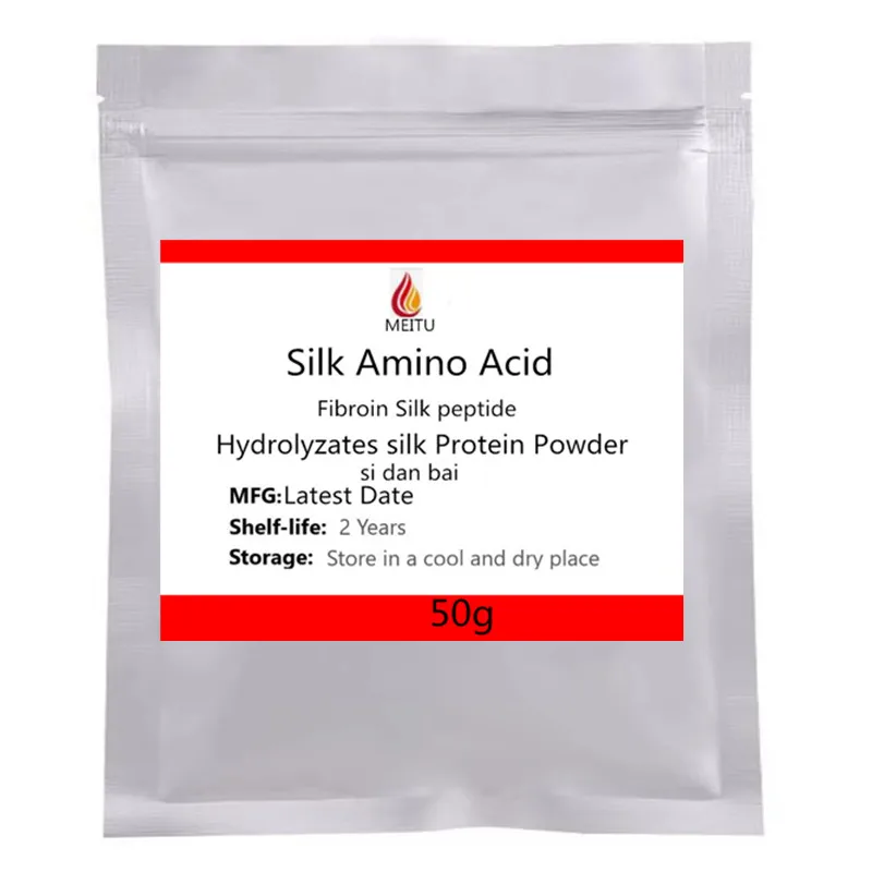 50g-1000g High Quality Silk Amino Acid Powder Fibroin,silk Peptide,hydrolyzates Silk Protein ,silk Protein, Free Shipping