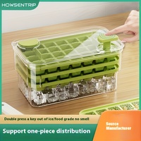 1pc Food Grade PET Ice Cube Tray 56 / 84 cells Easy Release Mold for Freezer Clear One Piece Ice Cubes Summer Kitchen Accessory