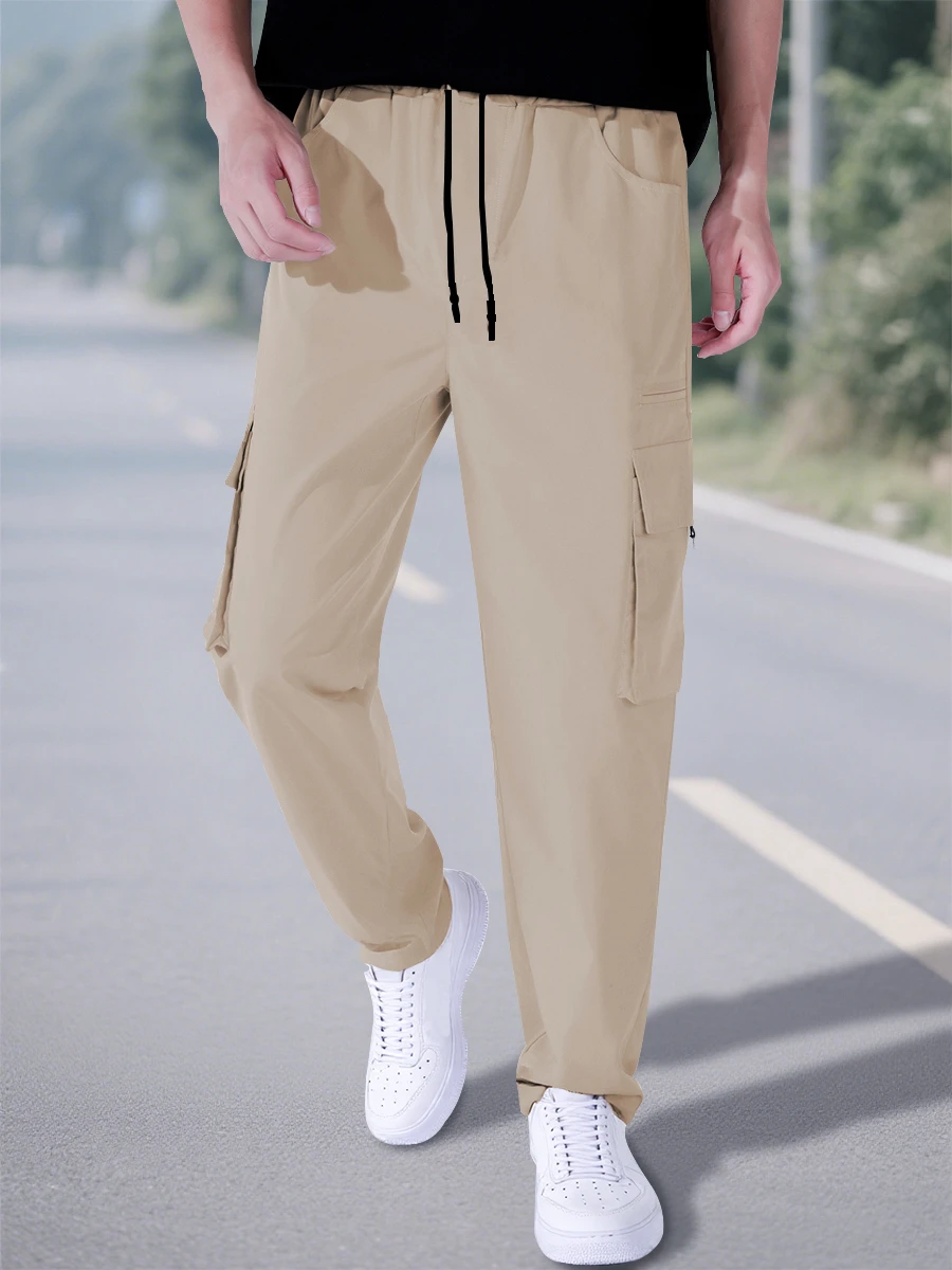 Straight-cut fashionable casual men's wear, fashionable casual multi-pocket work pants