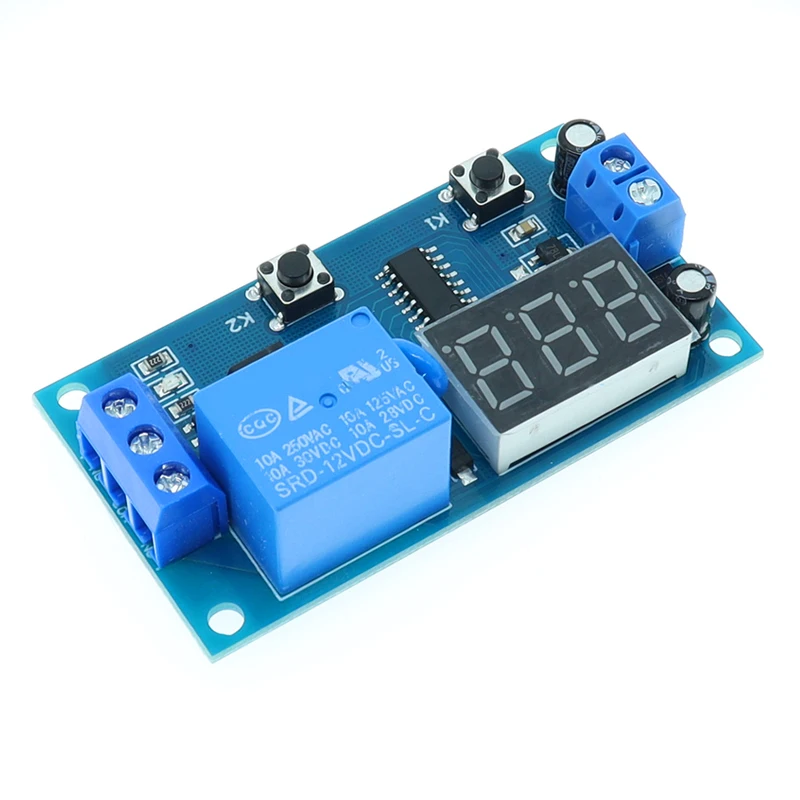 DC 12V Digital Display Delay Relay Delay Time Multi-function Module Infinite Loop Countdown Switch Control Module Timer Module