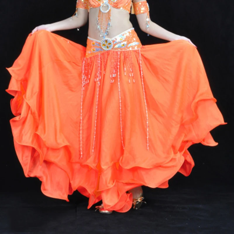 Hot Sale 3 Layer Belly Dance Skirt for Women Oriental Double High Slits Belly Dance Costume Skirt Belly Dance Skirt Costume