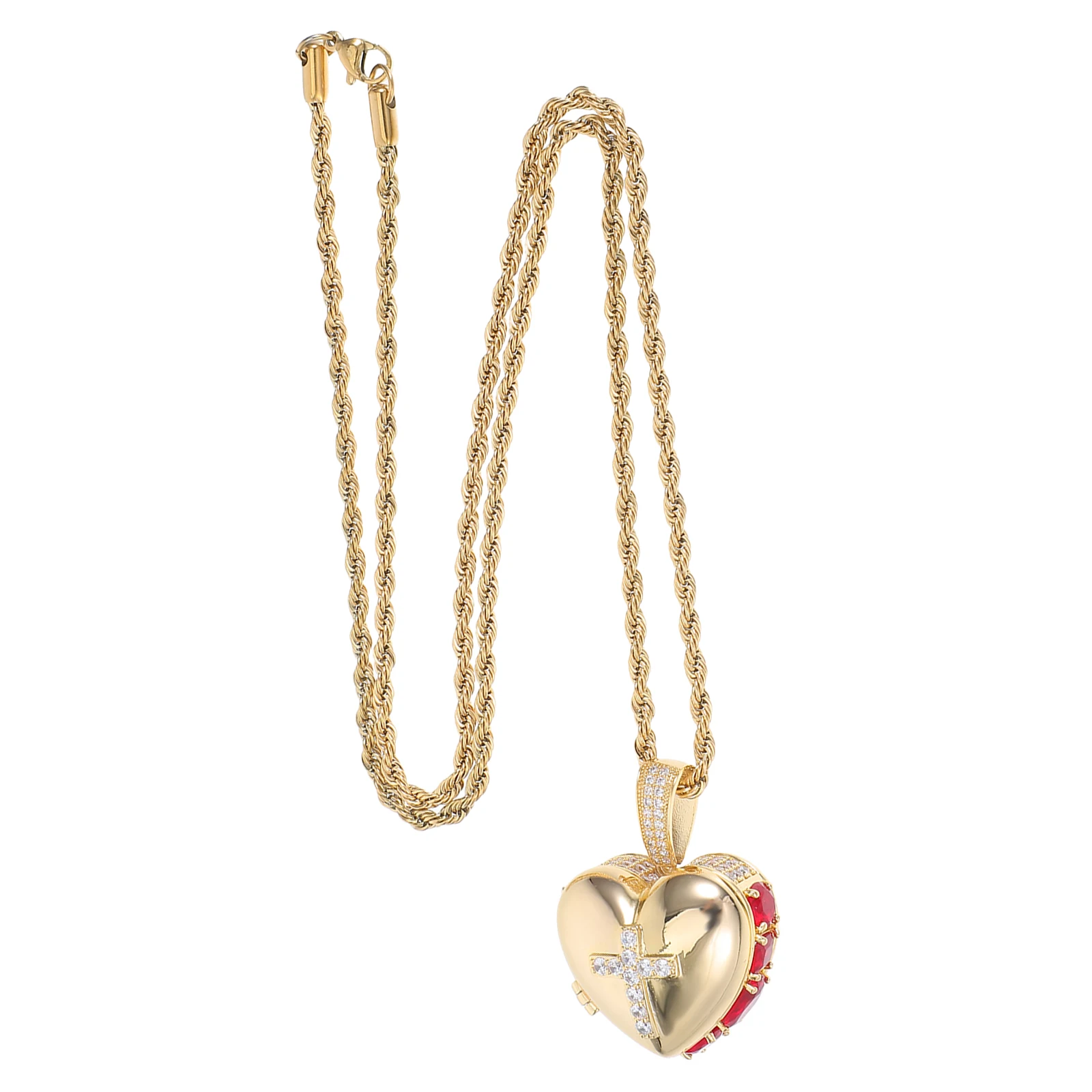 

Heart Photo Locket Necklace DIY Flip Cover Vintage Cross Pendant Romantic Picture Pendant Jewelry Lockets Necklaces for Women