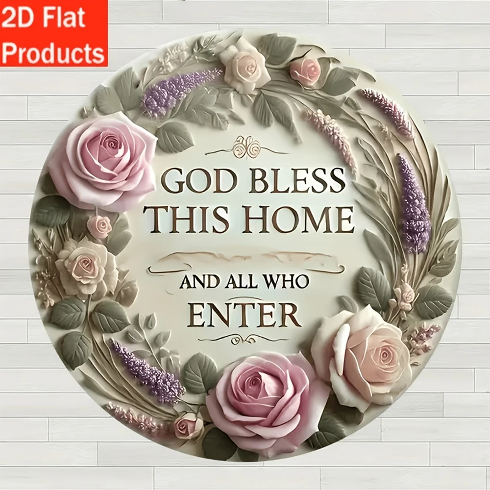 2D Flat metal Decorative Hanging Ornament, 1pc Inspirational metal Sign 